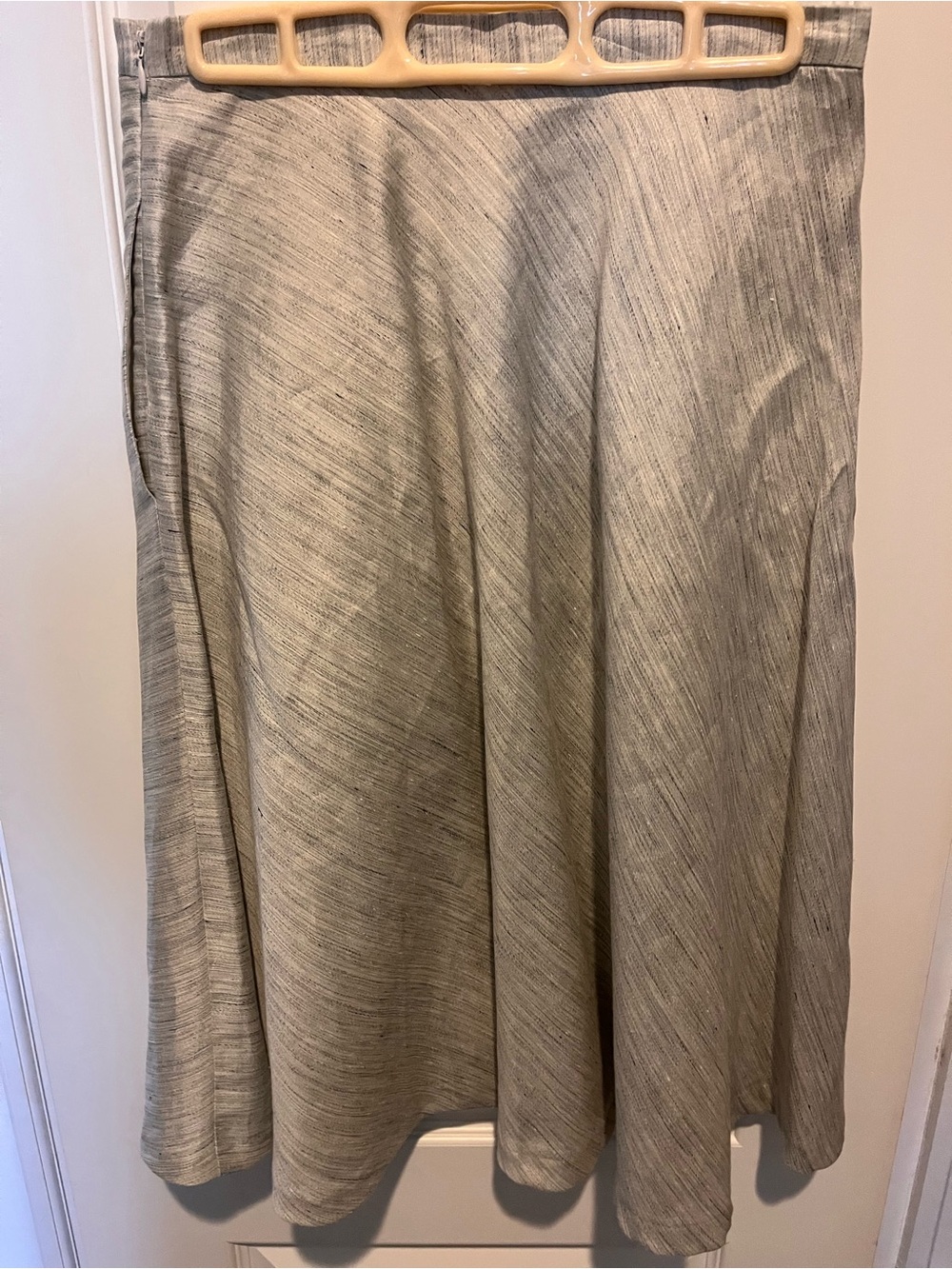 Lord & Taylor Neutral Heathered A-Line Skirt